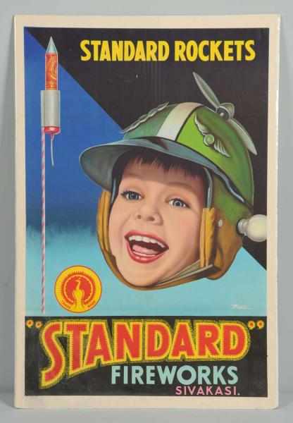 Appraisal: s- s Standard Fireworks Paper Poster Clean bright only minor