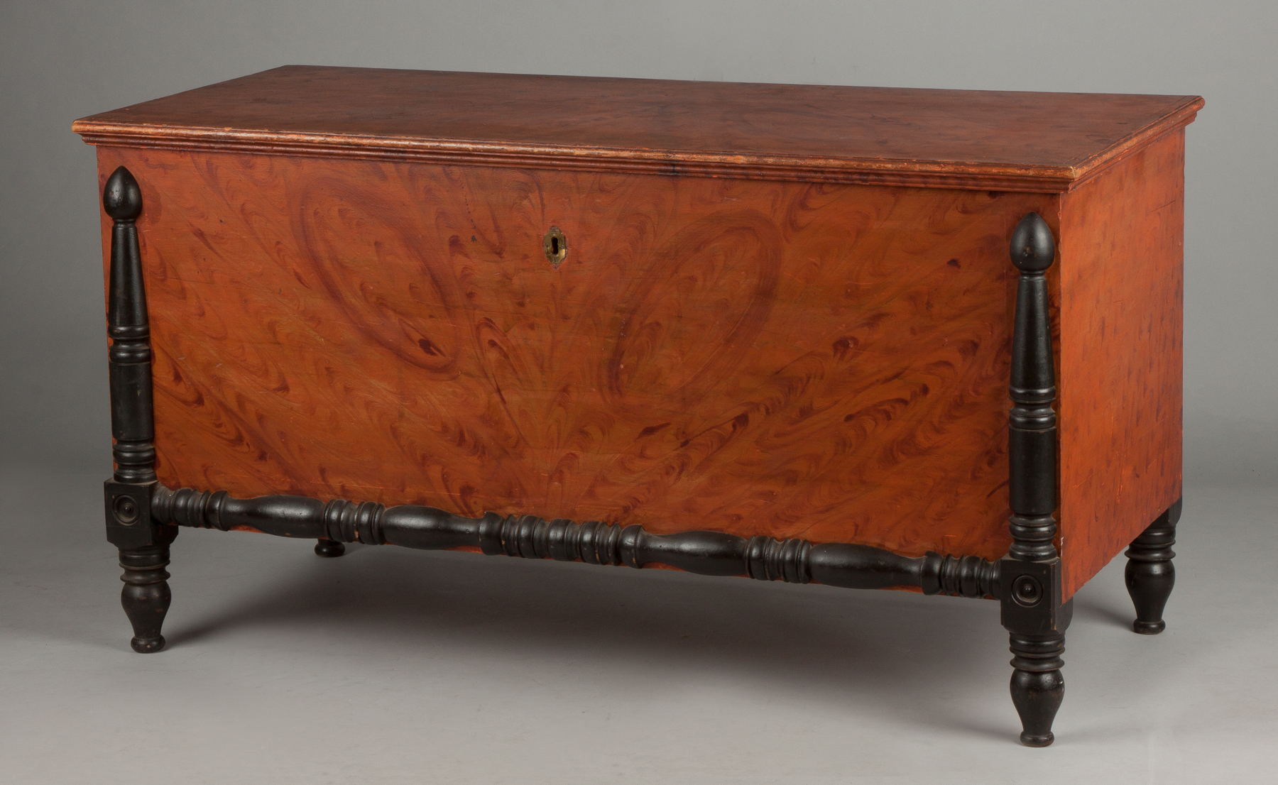 Appraisal: PA Paint Decorated Pine Chest Early th cent Applied painted