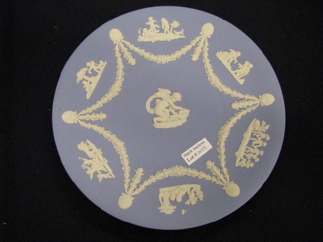 Appraisal: Wedgwood Jasperware Plate blue cherub garland decor