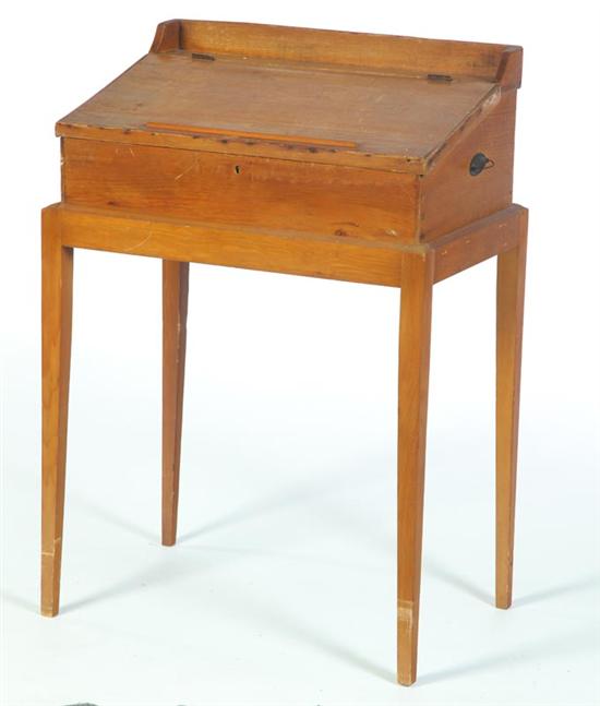 Appraisal: DESK BOX ON STAND American th century pine Lift lid