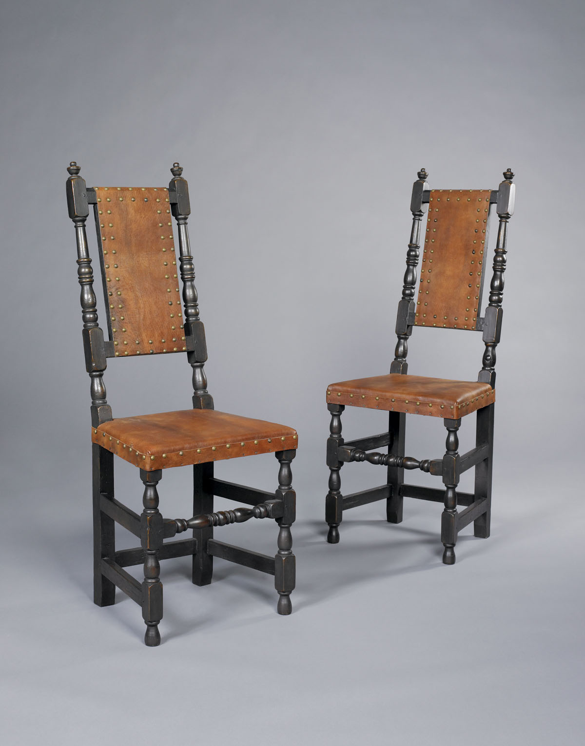 Appraisal: PAIR OF BOSTON WILLIAM AND MARY CARVED BIRCH AND MAPLE