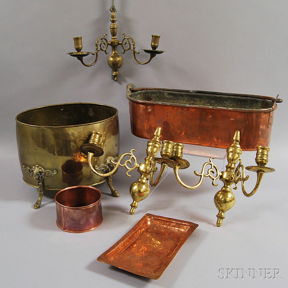 Appraisal: Group of Brass and Copper Items a single and a