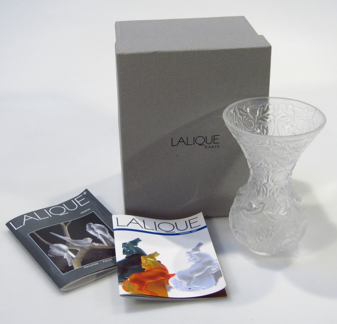 Appraisal: A modern Lalique crystal vase with trumpet stem with bulbous