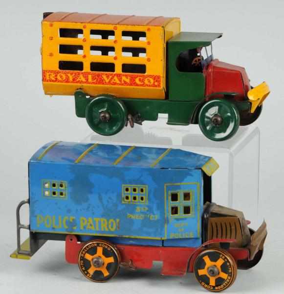 Appraisal: Lot of Tin Litho Marx Truck Wind-Up Toys Description American