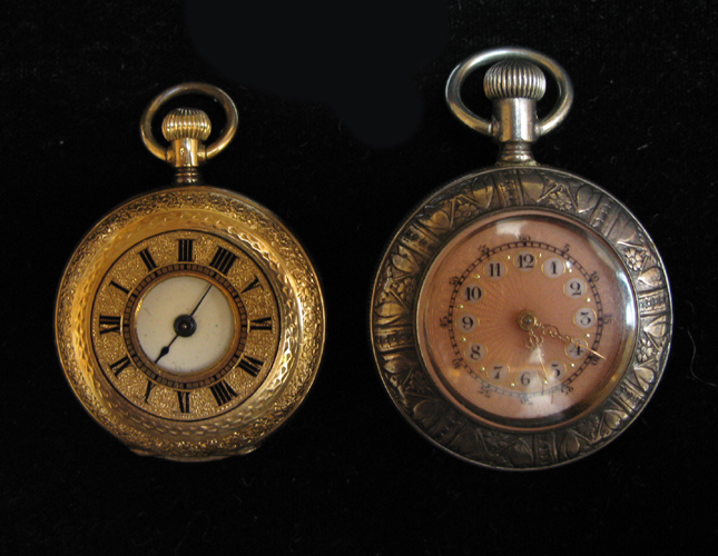 Appraisal: TWO POCKET WATCHES American Addison watch with pink enamel dial