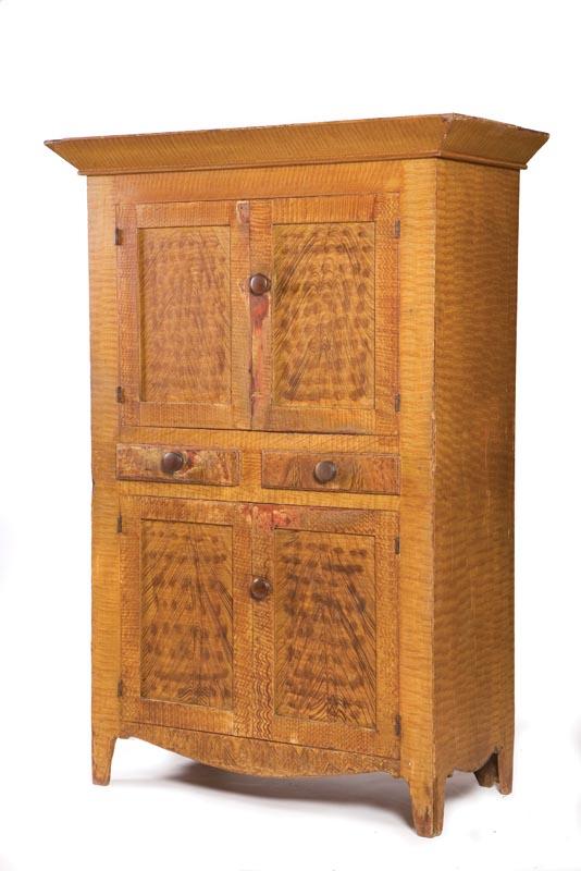 Appraisal: DECORATED CUPBOARD Eastern Ohio or western Pennsylvania mid- th century