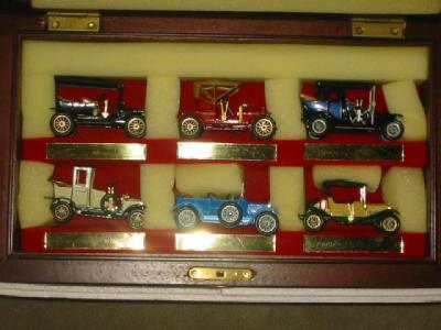 Appraisal: A Yesteryear Connoisseurs Collection six vehicle set in mahogany case