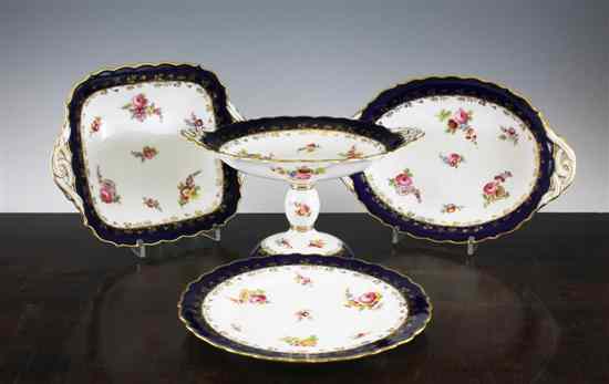 Appraisal: A Coalport fourteen piece dessert service circa each piece decorated