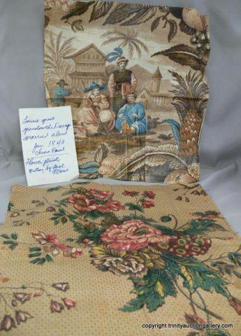 Appraisal: Antique Pre Oriental Silk Paintings with note stating they belong