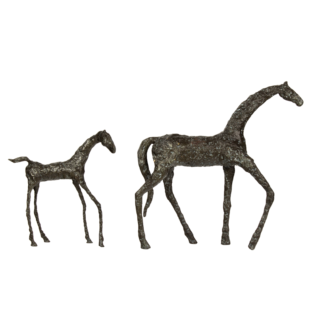 Appraisal: Modern Figures of Horse and Colt patinated brass unsigned greatest