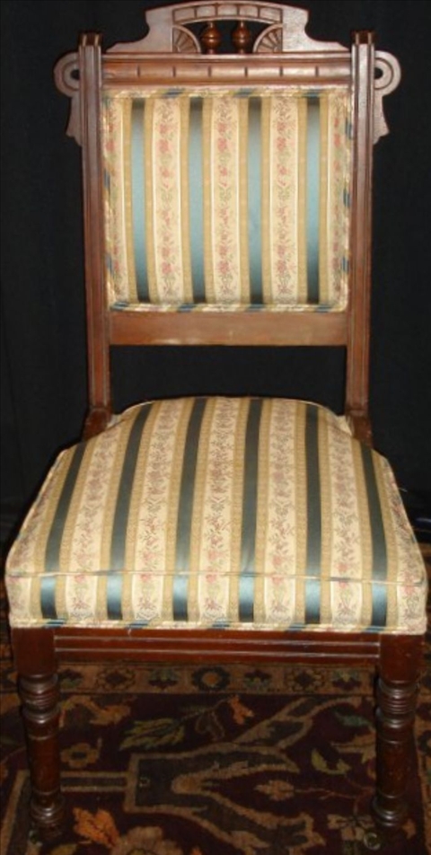 Appraisal: EASTLAKE WALNUT SIDE CHAIR Circa - Having cut out and