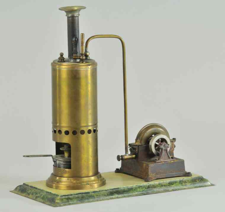 Appraisal: VERTICAL STEAM ENGINE F N N Germany steam turbine brass