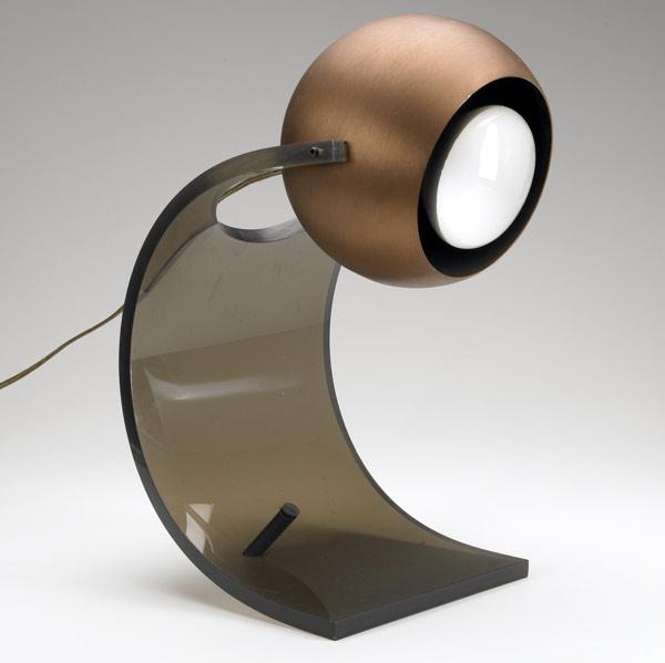 Appraisal: MODERN Table desk lamp with adjustable spun copper shade on