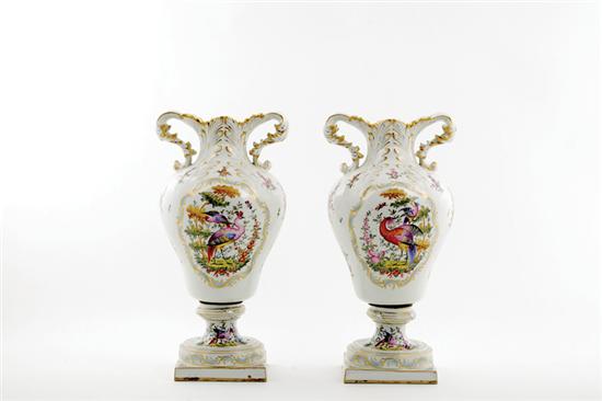 Appraisal: Pair Samson porcelain urns late th century baluster form with