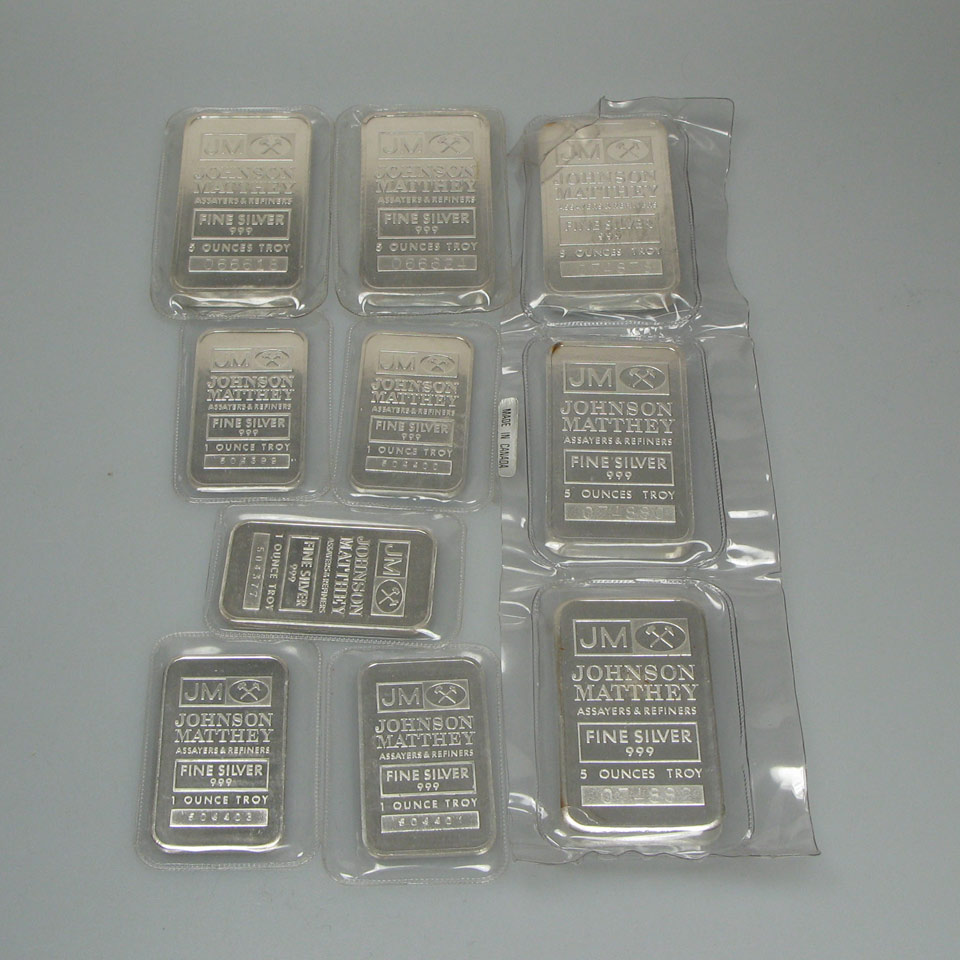 Appraisal: Ounces Of Silver Ingots And Wafers