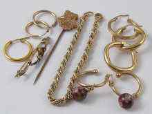 Appraisal: A mixed lot comprising three pairs of ct gold single