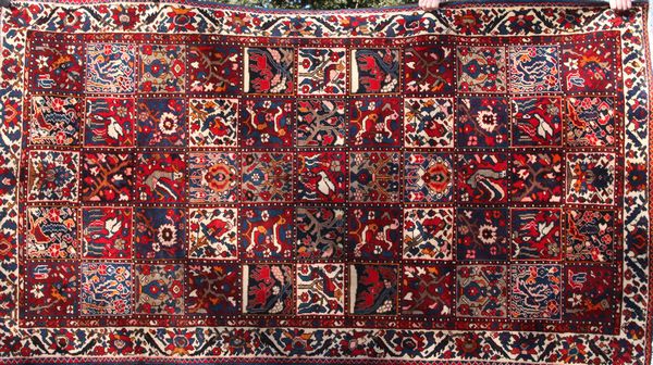 Appraisal: Very unusual Persian Bakhtiari rug ' x ' Good condition