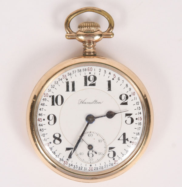 Appraisal: Hamilton Railroad Pocket Watch Jewels gold filled case dia Currently