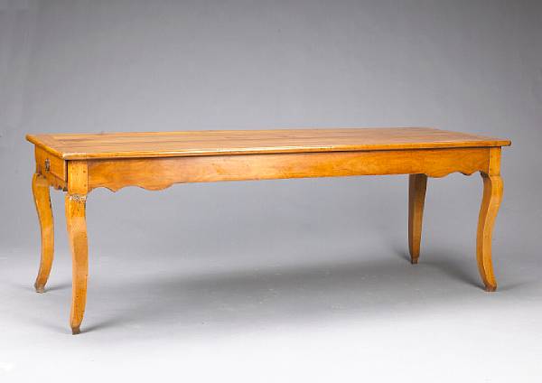 Appraisal: A Louis XV style fruitwood refectory table th century The