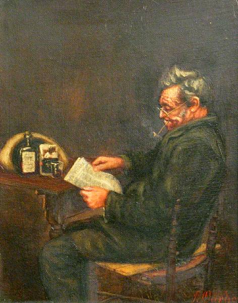 Appraisal: J Durham American th century Reading the Paper A Quiet