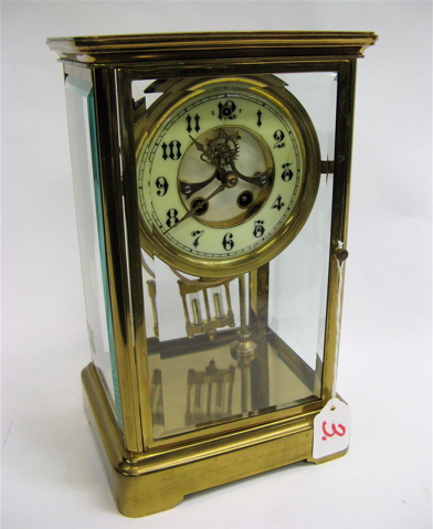 Appraisal: A CRYSTAL REGULATOR BY GILBERT CLOCK CO having brass case