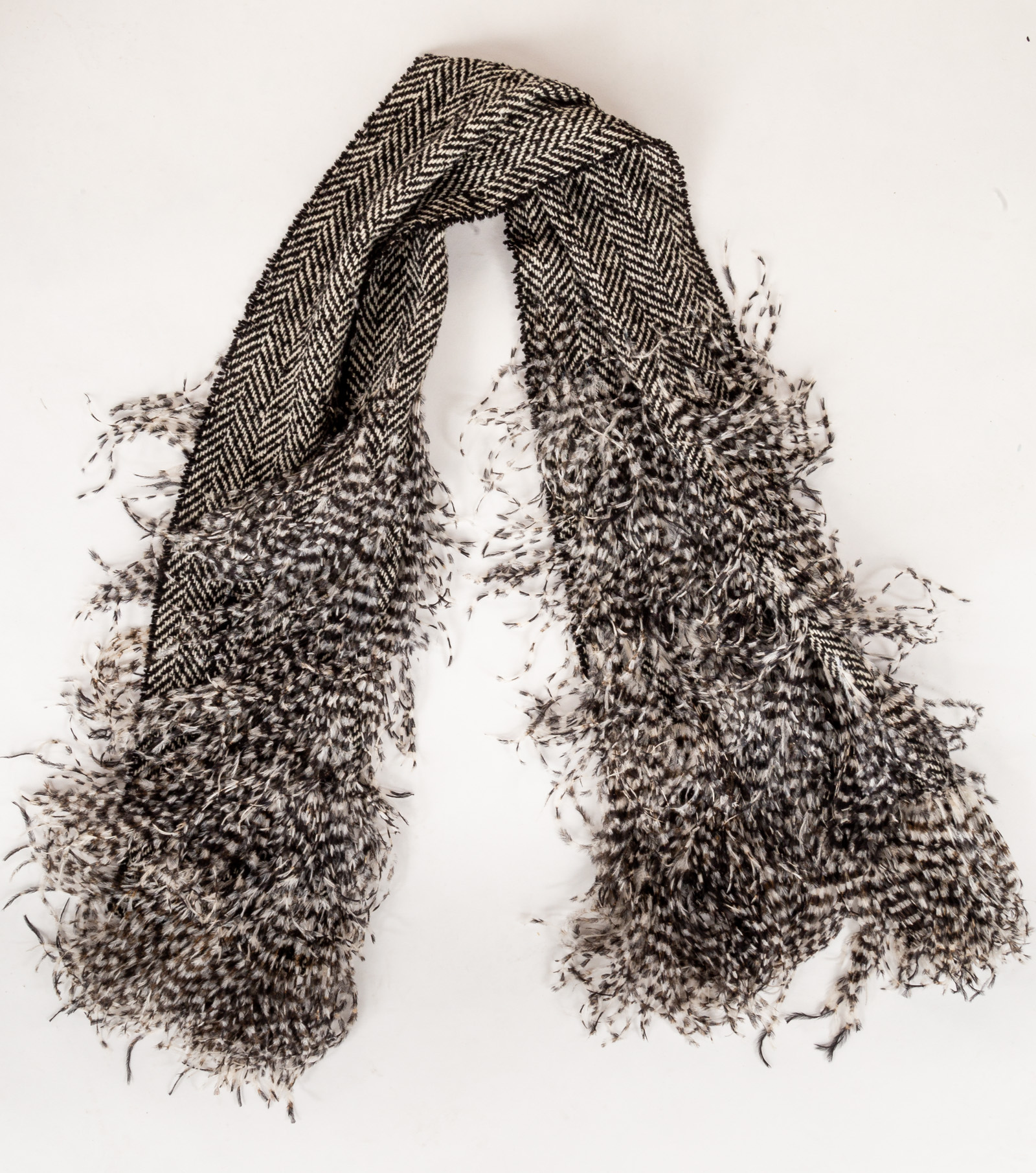 Appraisal: JEAN PAUL GAULTIER SCARF WITH FEATHERS