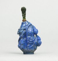 Appraisal: Carved Snuff Bottle circa th Century Wonderful sodalite or lapis