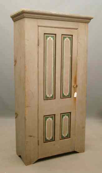 Appraisal: Early th c New England single door cupboard in original