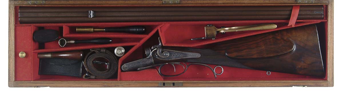 Appraisal: SPECTACULAR RARE CASED UNDERLEVER PURDEY DBL RIFLE Cal SN Wonderful