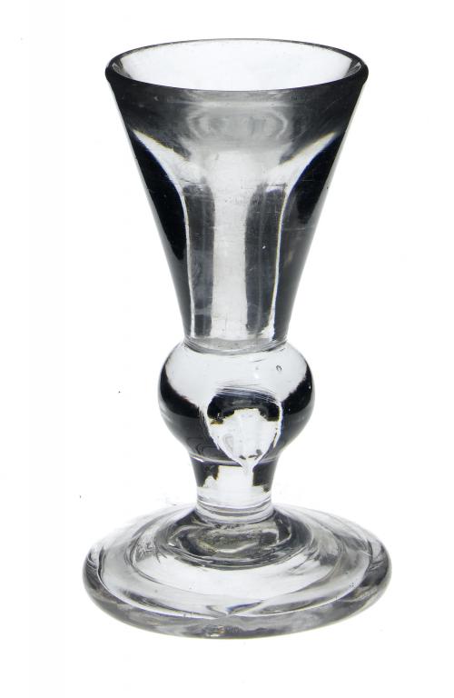 Appraisal: A TOASTMASTER'S GLASS with deceptive conical bowl heavy ball knop