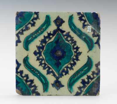 Appraisal: A Large Persian Tile ca th Century Single square tile