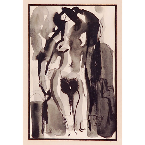 Appraisal: Anthony Thomas Triano American b Untitled ink wash on paper