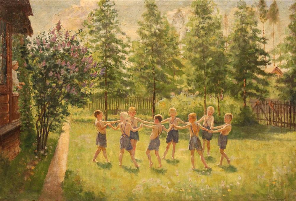 Appraisal: BORIS VLADIMIRSKY RUSSIAN - ROUND DANCE Oil on canvas x