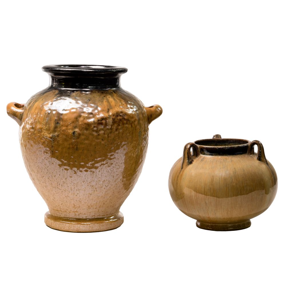 Appraisal: FULPER POTTERY VASES items both having dark brown glaze at