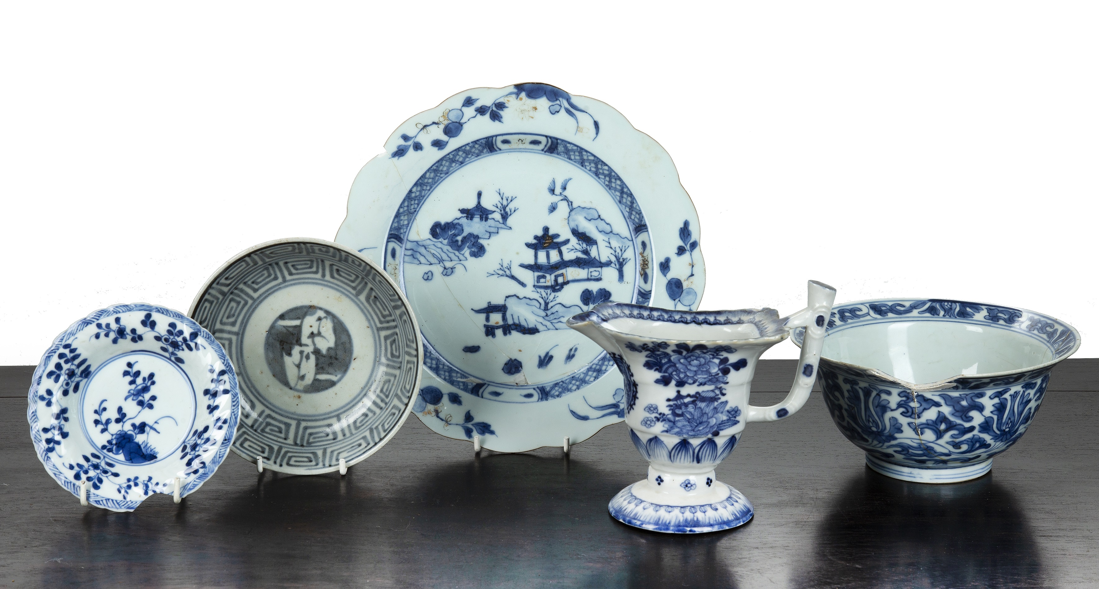 Appraisal: Group of blue and white porcelain Chinese th Century and