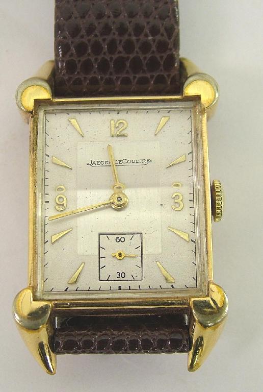 Appraisal: Jaeger Le Coultre k gold filled rectangular gentleman's wristwatch the