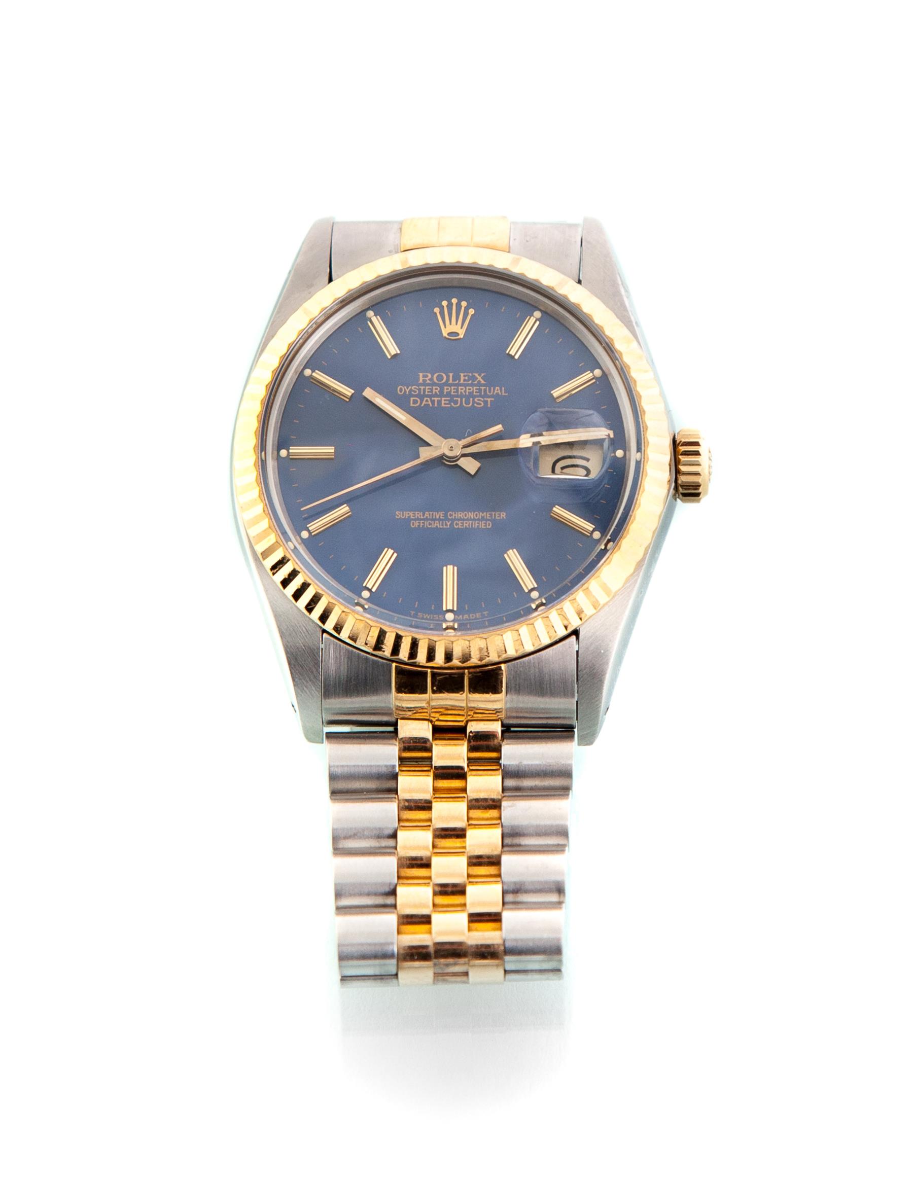 Appraisal: VINTAGE TWO-TONE ROLEX OYSTER PERPETUAL DATEJUST WRIST WATCH Switzerland Vintage