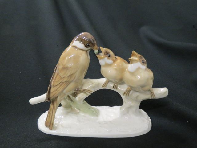 Appraisal: Hutschenreuther Porcelain Figurine of Birds a trio of birds feeding