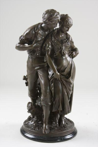 Appraisal: Bronze after Luca Madrassi Italy - figural depicting two young