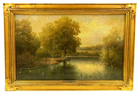 Appraisal: Possibly Karl Kaufmann Austrian - oil on canvas depicting tranquil