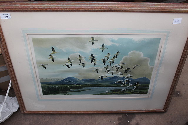 Appraisal: PETER SCOTT TH CENTURY GEESE COMING IN TO LAND -