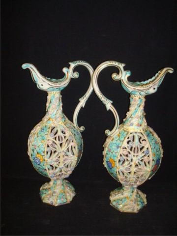 Appraisal: Pair of porcelain ewers ARDALT Italy Dimensions Estimate -