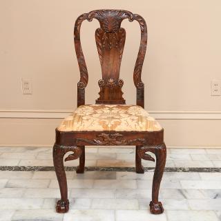 Appraisal: Nice George II walnut beechwood side chair Nice George II