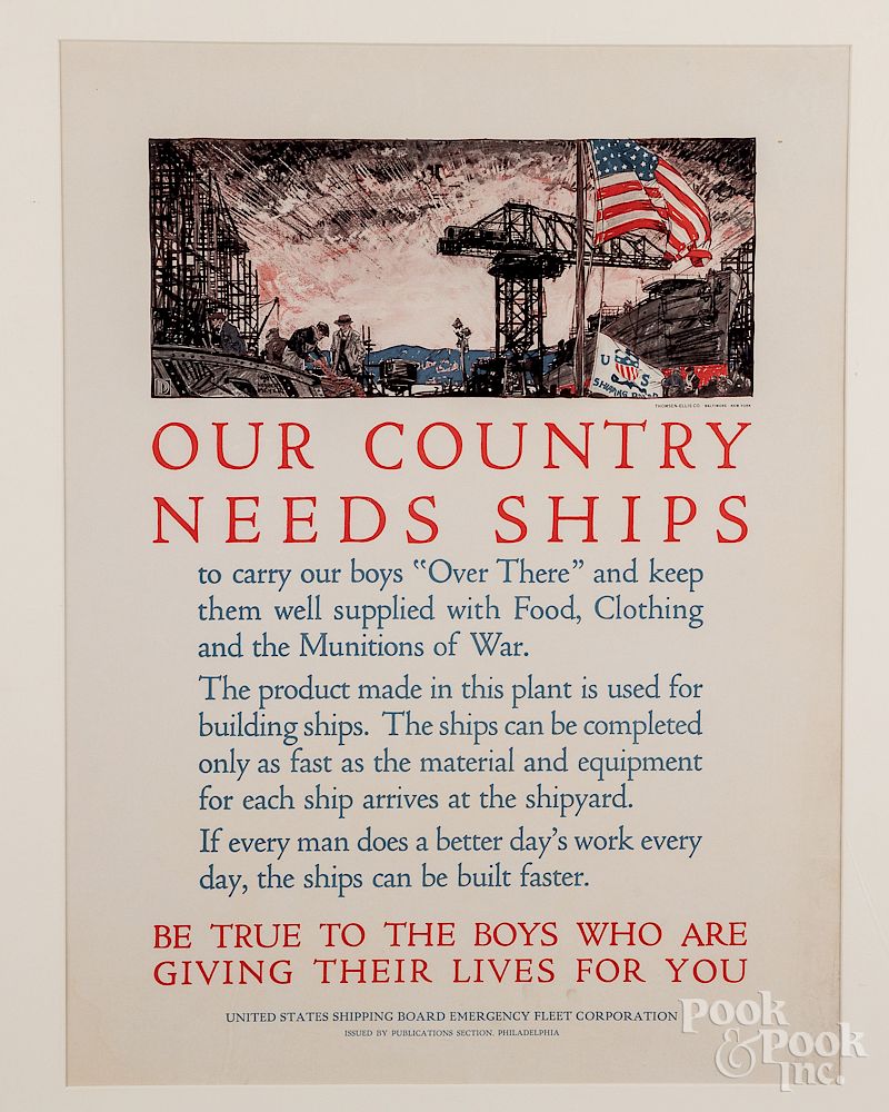 Appraisal: WWI propaganda original lithograph Exclusive on Bidsquare WWI propaganda original