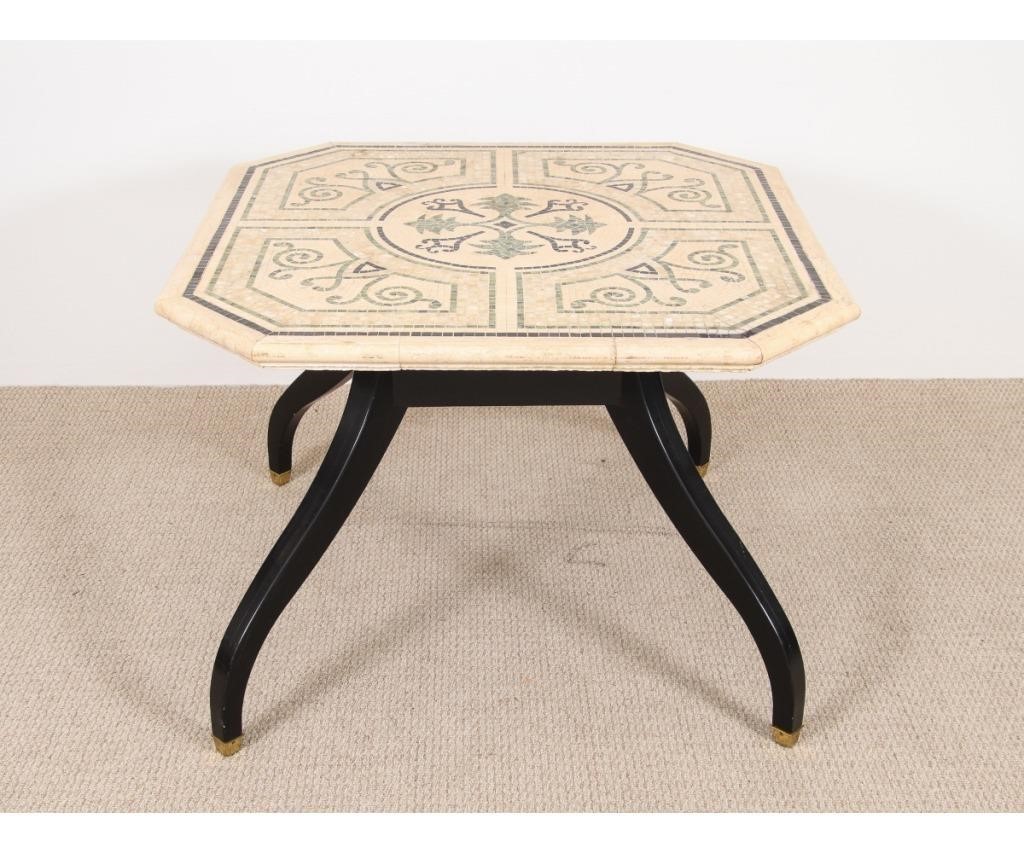 Appraisal: Ferguson Copeland foyer table with mosaic tile top and black