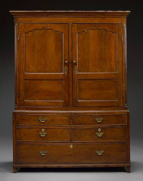 Appraisal: A George III oak cupboard second half th century height