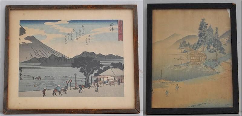 Appraisal: UTAGAWA HIROSHIGE th c WOODBLOCKS Two Antique Original th c