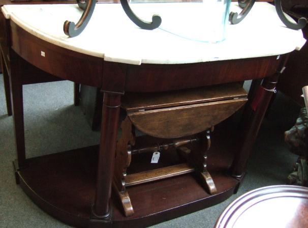 Appraisal: An early th century console table the 'D' shaped white