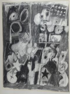 Appraisal: Philip Tarlow Greek B untitled abstraction charcoal on paper signed