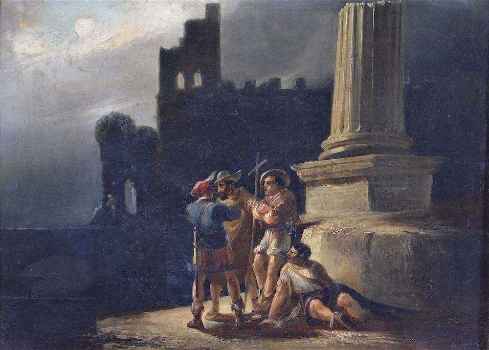 Appraisal: C Continental Nocturnal Classical Genre Painting Europe th Century Nocturnal